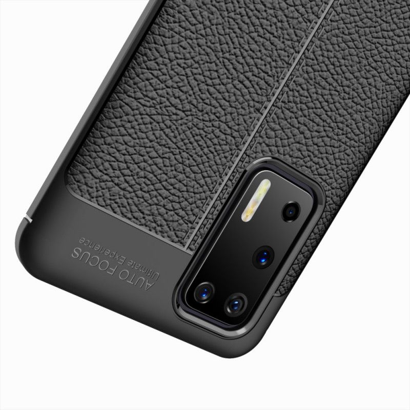 Coque Huawei P40 Effet Cuir Litchi Double Line