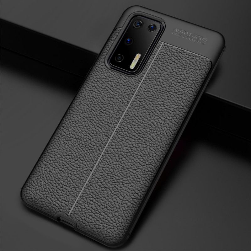 Coque Huawei P40 Effet Cuir Litchi Double Line