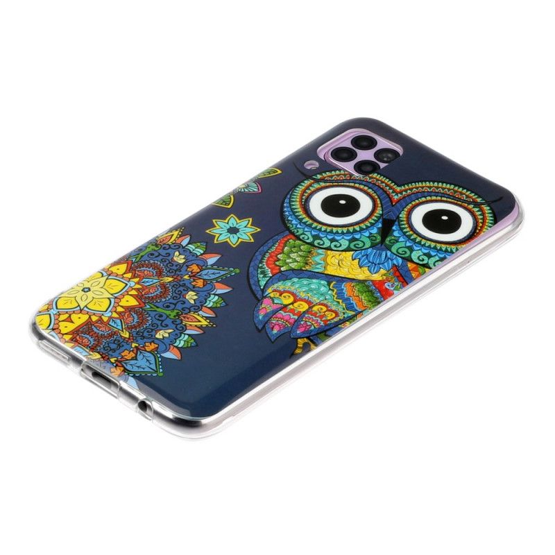 Coque Huawei P40 Lite Hibou Mandala Fluorescente