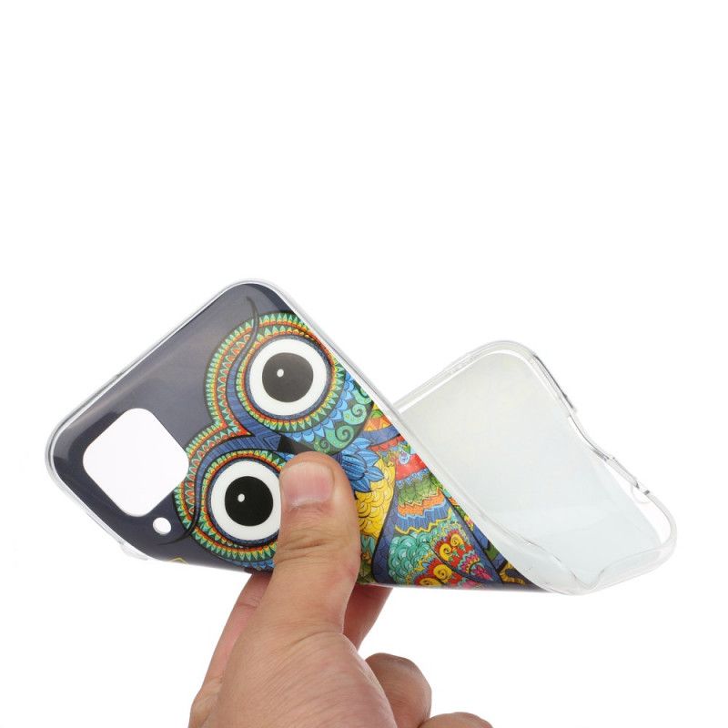 Coque Huawei P40 Lite Hibou Mandala Fluorescente