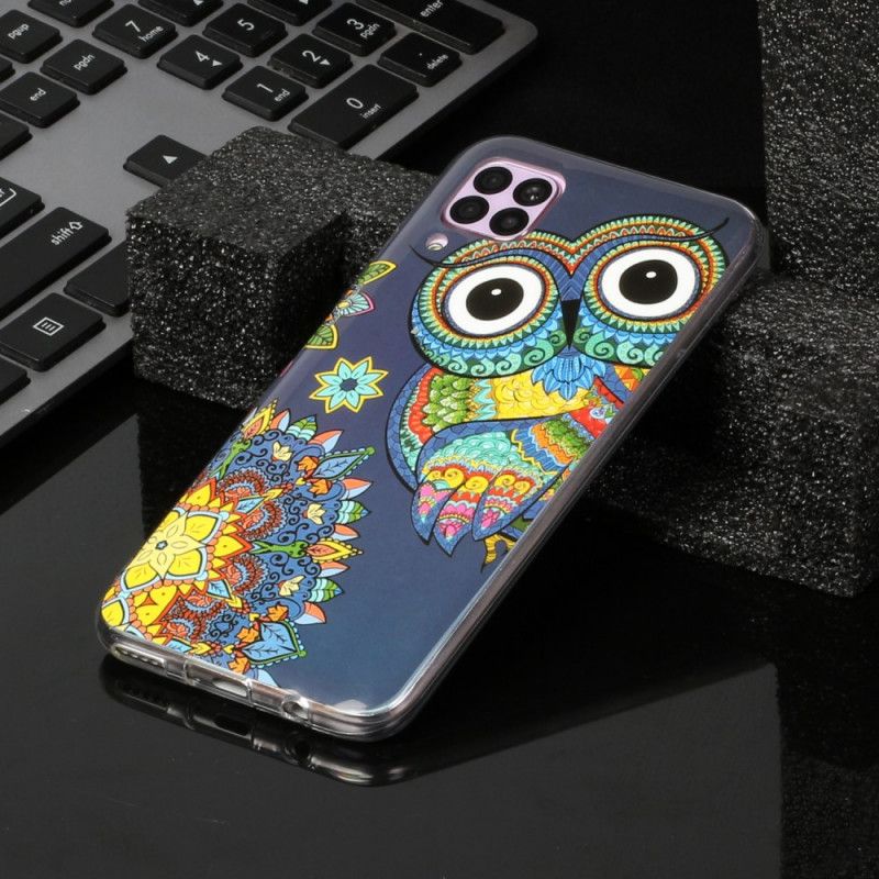 Coque Huawei P40 Lite Hibou Mandala Fluorescente