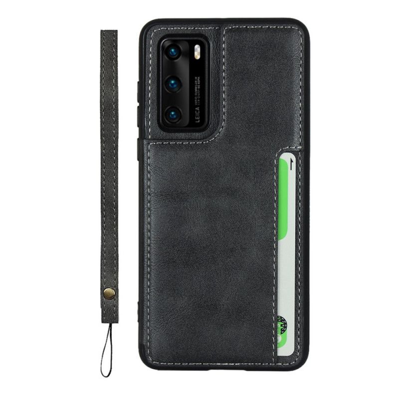 Coque Huawei P40 Porte-cartes Support Et Lanière