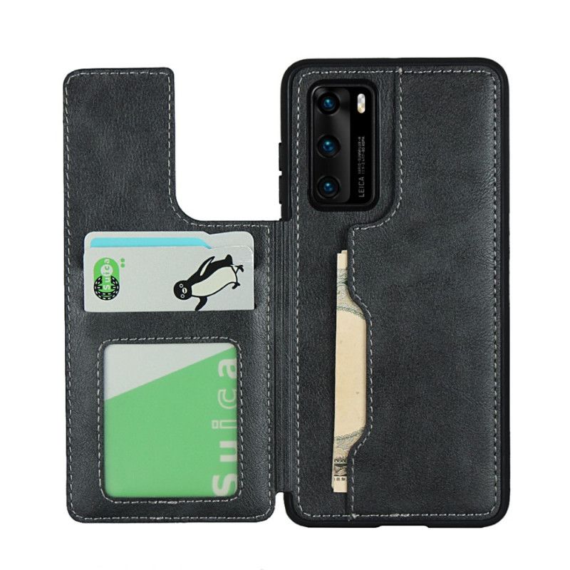 Coque Huawei P40 Porte-cartes Support Et Lanière