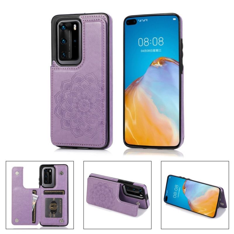 Coque Huawei P40 Pro Plus Porte-cartes Impression Mandala