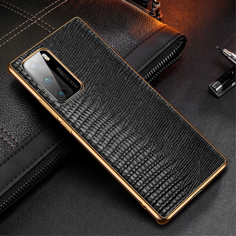 Coque Huawei P40 Véritable Cuir Texture Lézard