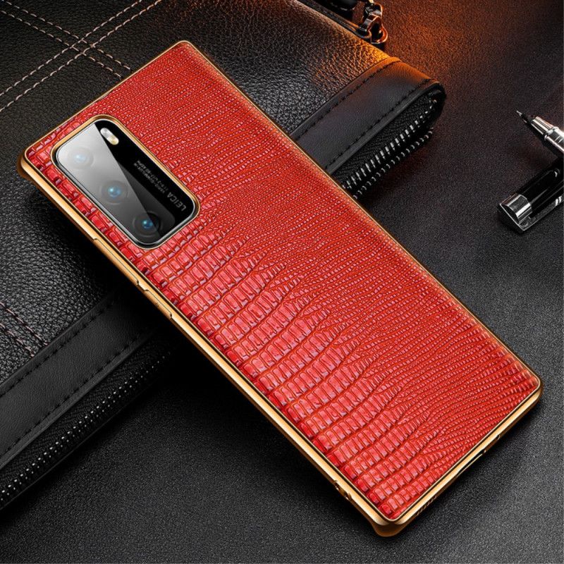 Coque Huawei P40 Véritable Cuir Texture Lézard