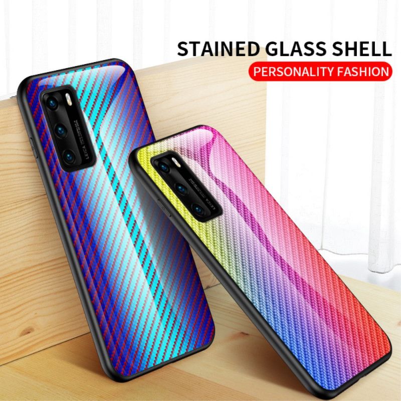 Coque Huawei P40 Verre Trempé Fibre Carbone