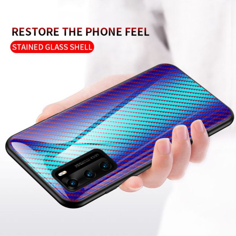 Coque Huawei P40 Verre Trempé Fibre Carbone