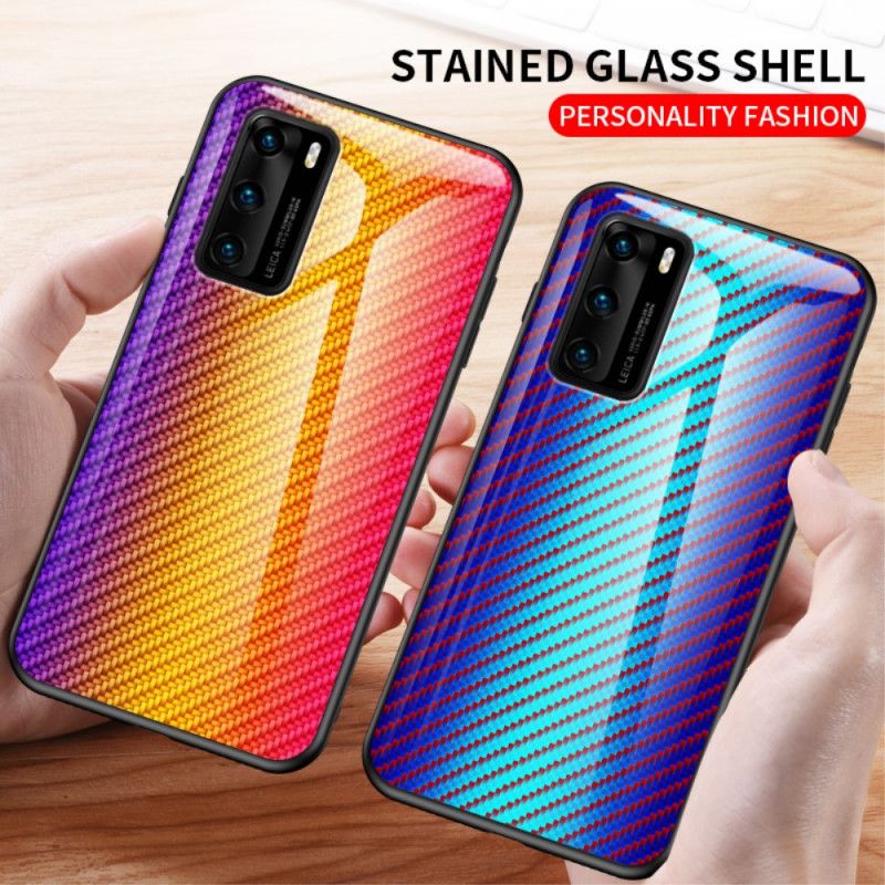 Coque Huawei P40 Verre Trempé Fibre Carbone