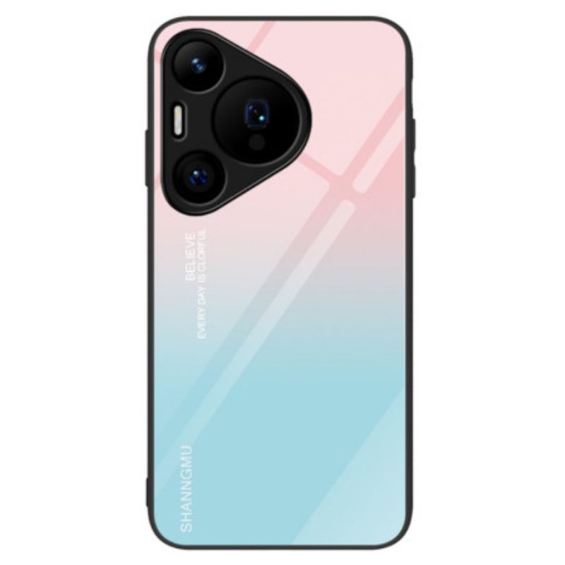 Coque Huawei Pura 70 Verre Trempé Dégradé Rose et Bleu