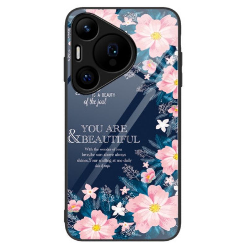 Coque Huawei Pura 70 Verre Trempé Fleurs Roses