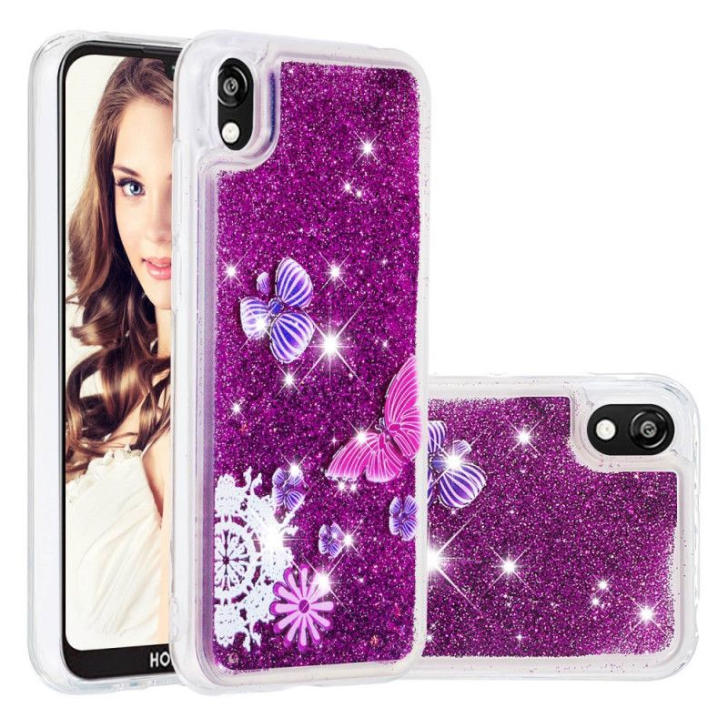 Coque Huawei Y5 2019 / Honor 8s Paillettes Folie Papillons