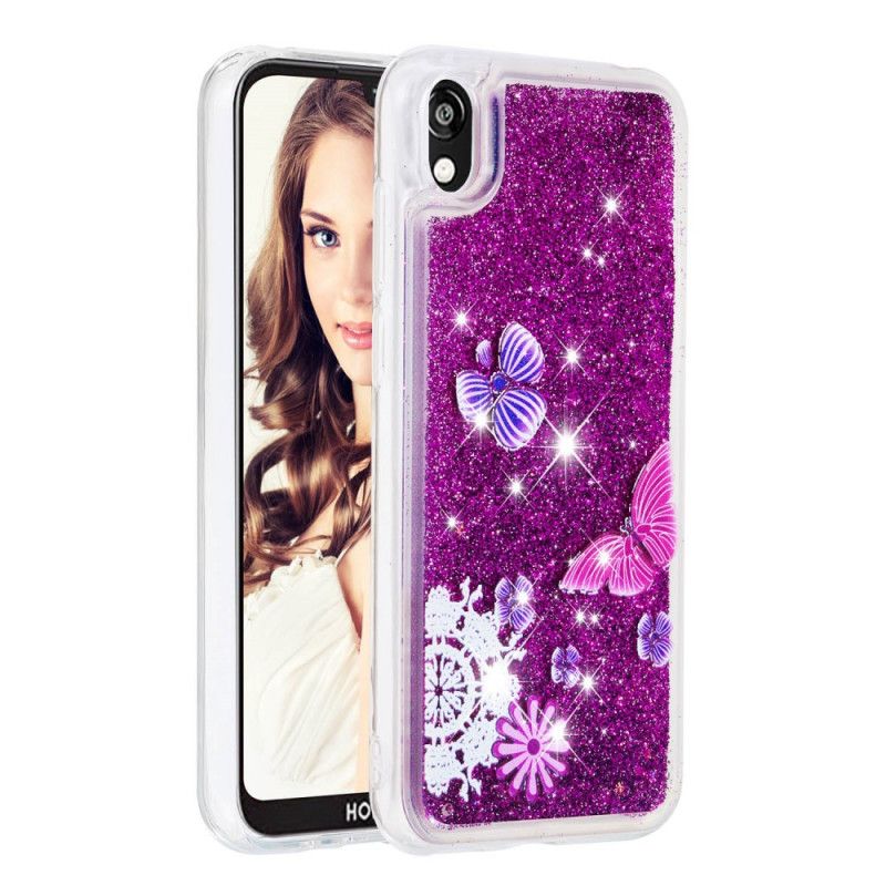 Coque Huawei Y5 2019 / Honor 8s Paillettes Folie Papillons