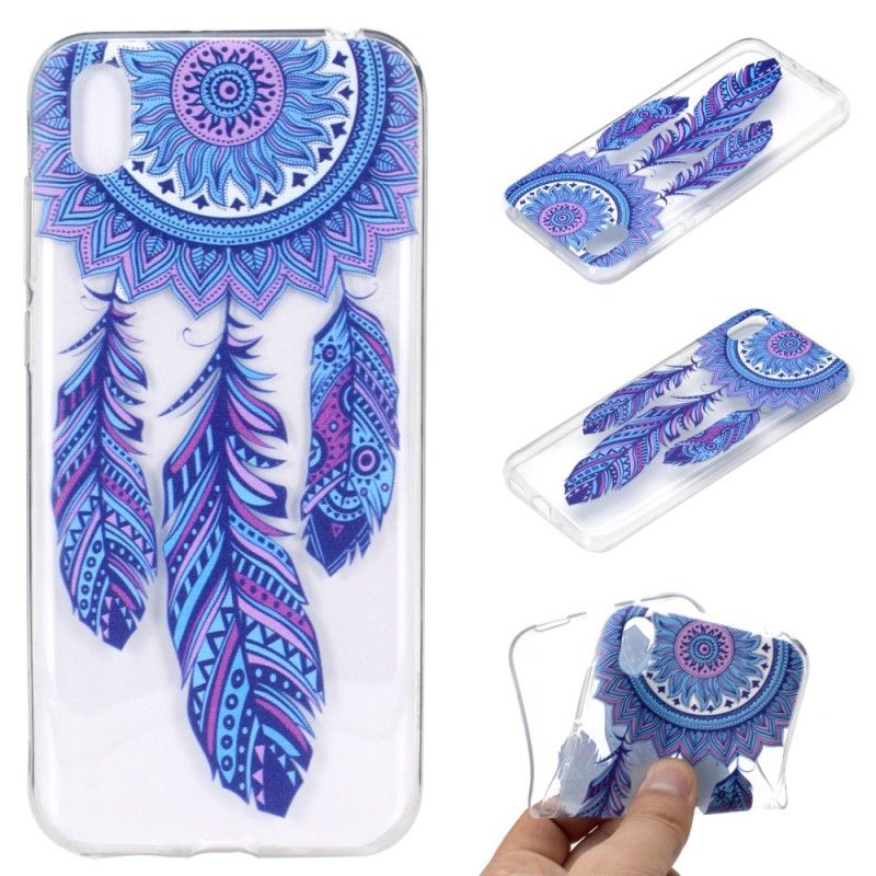 Coque Huawei Y5 2019 Transparente Attrape Rêves Plumes Bleues