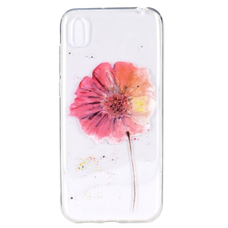 Coque Huawei Y5 2019 Transparente Coquelicot Aquarelle