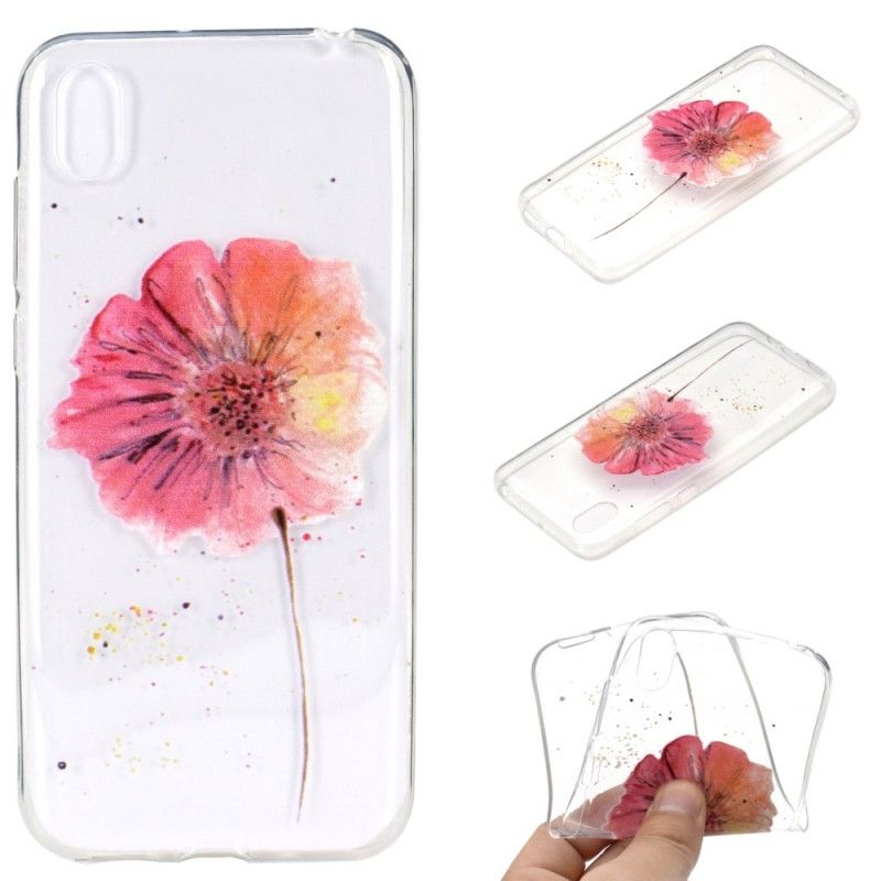 Coque Huawei Y5 2019 Transparente Coquelicot Aquarelle