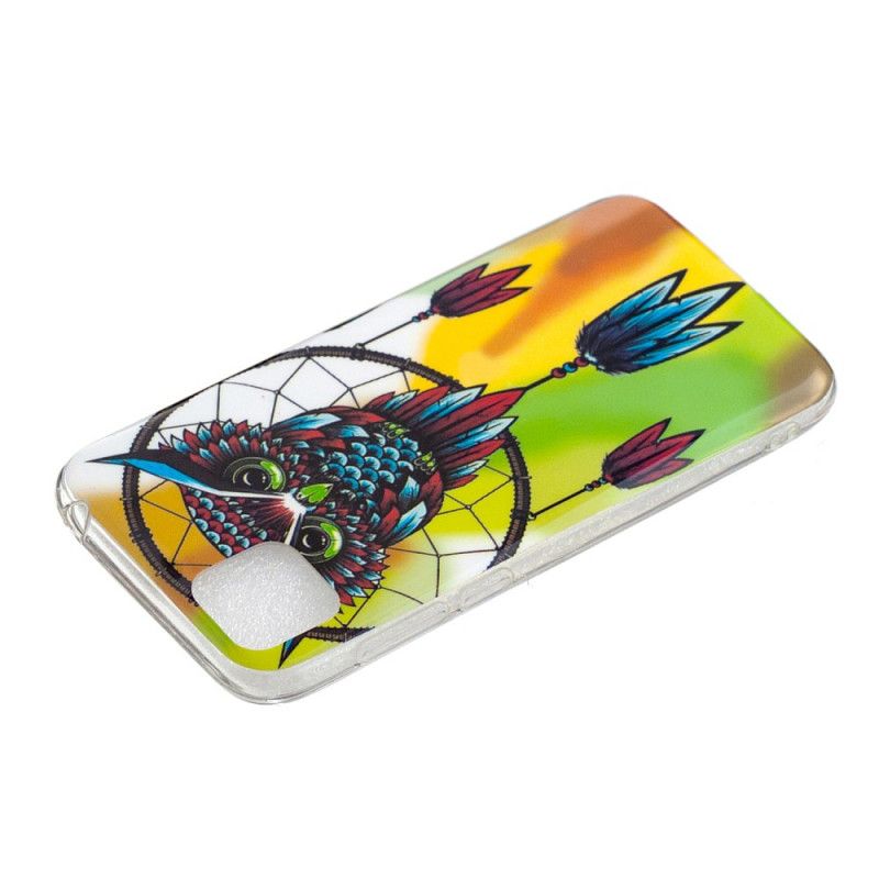 Coque Huawei Y5p Attrape Rêves Hibou Fluorescente