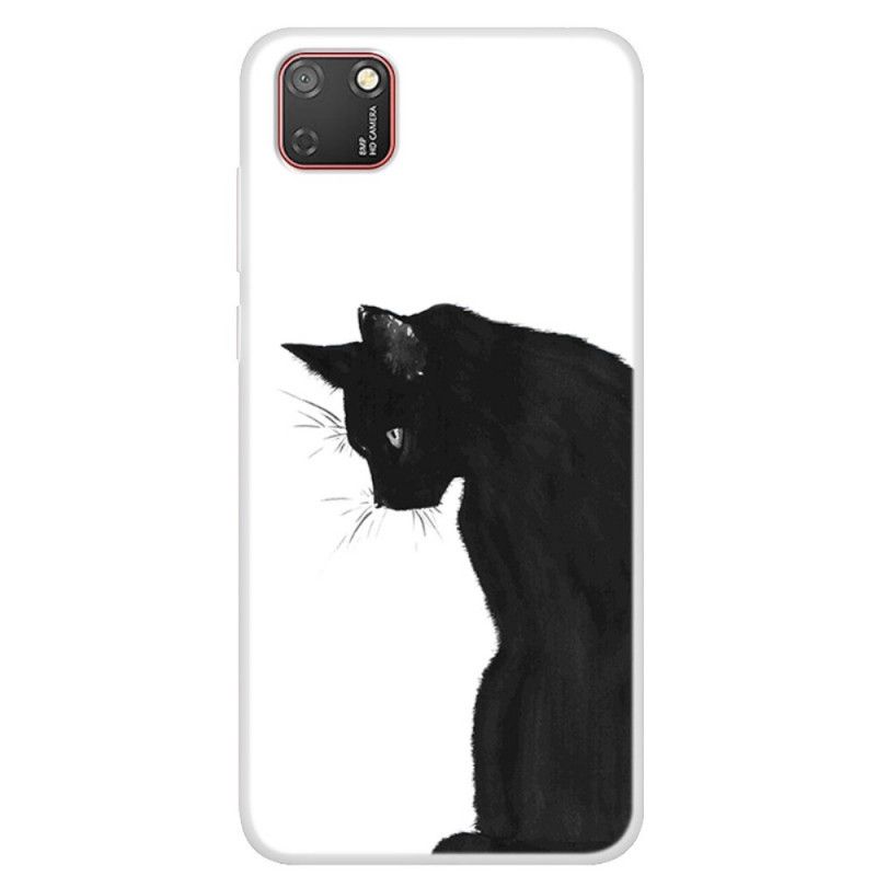 Coque Huawei Y5p Chat Noir Pensif