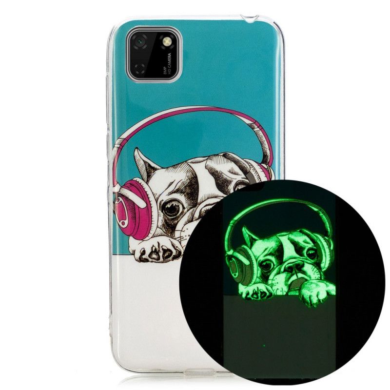 Coque Huawei Y5p Chien Fluorescente