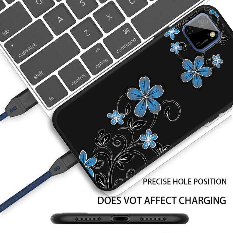 Coque Huawei Y5p Fleurs Bleues