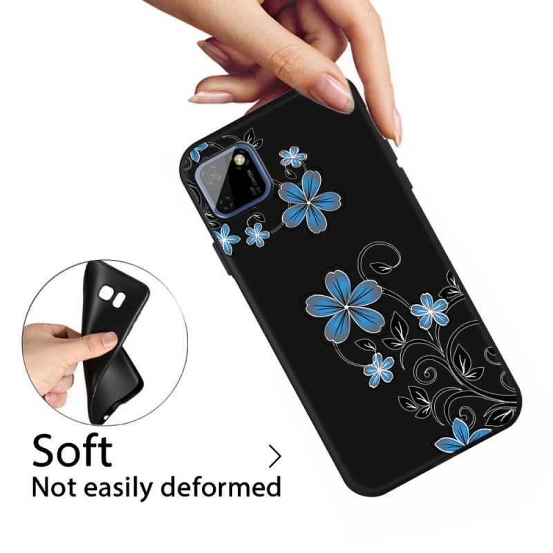 Coque Huawei Y5p Fleurs Bleues