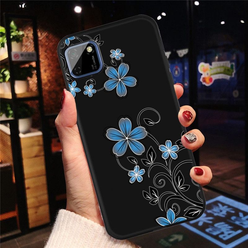 Coque Huawei Y5p Fleurs Bleues