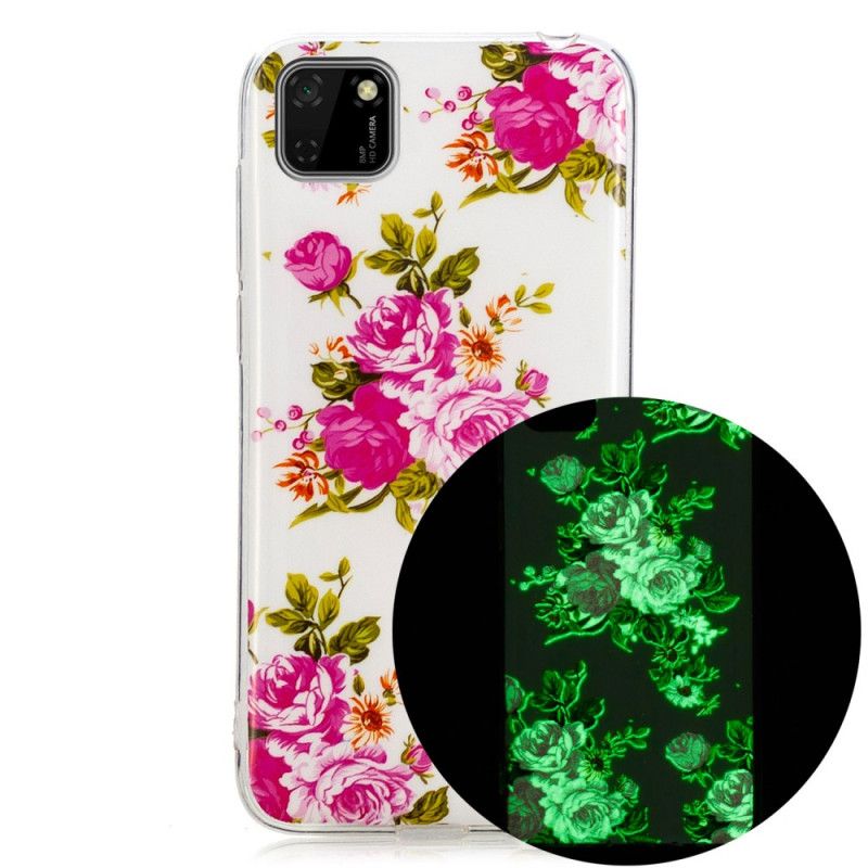 Coque Huawei Y5p Fleurs Liberty Fluorescente