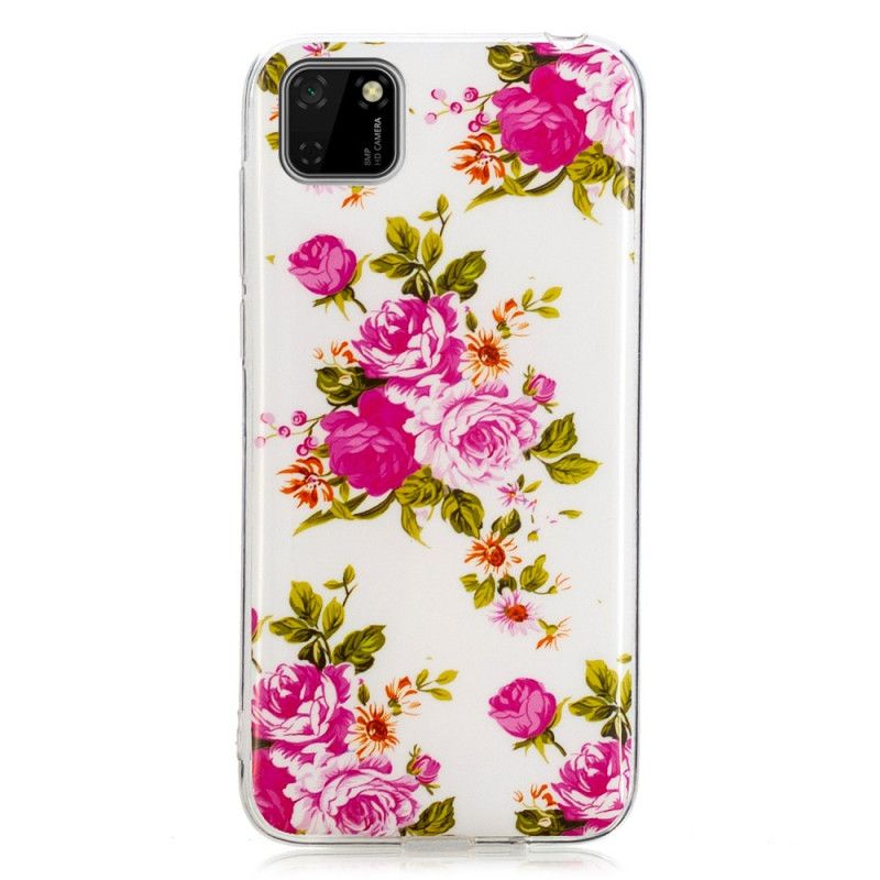 Coque Huawei Y5p Fleurs Liberty Fluorescente