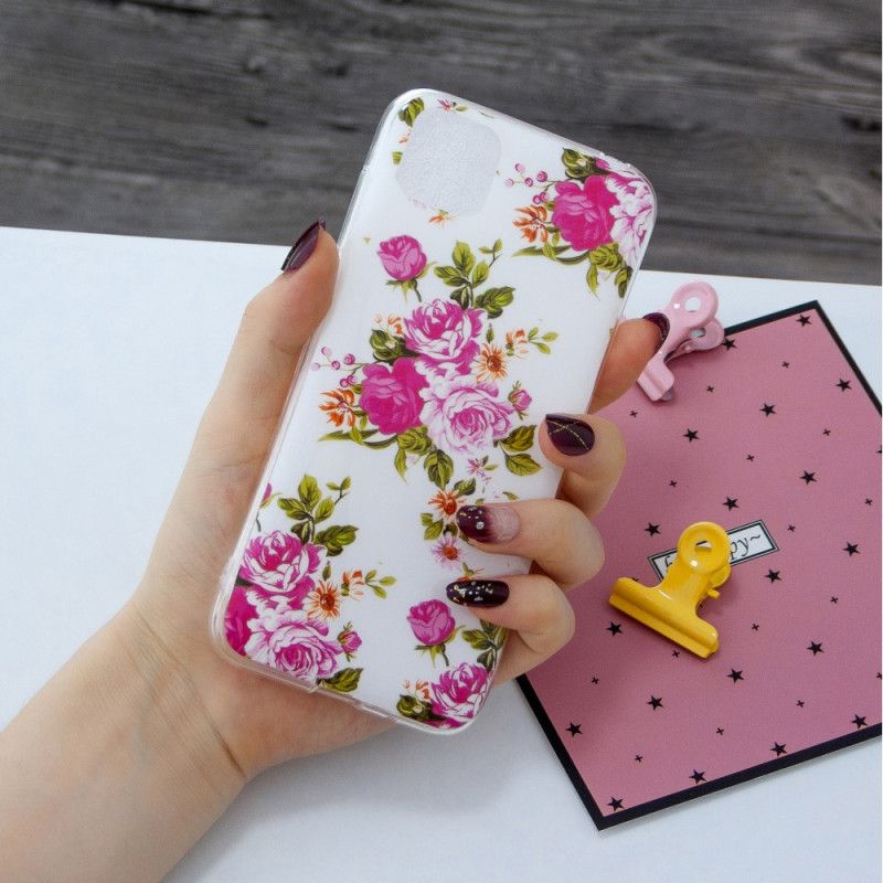 Coque Huawei Y5p Fleurs Liberty Fluorescente