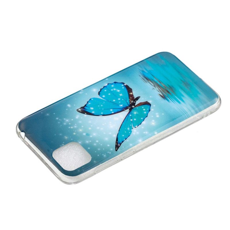 Coque Huawei Y5p Papillon Bleu Fluorescente