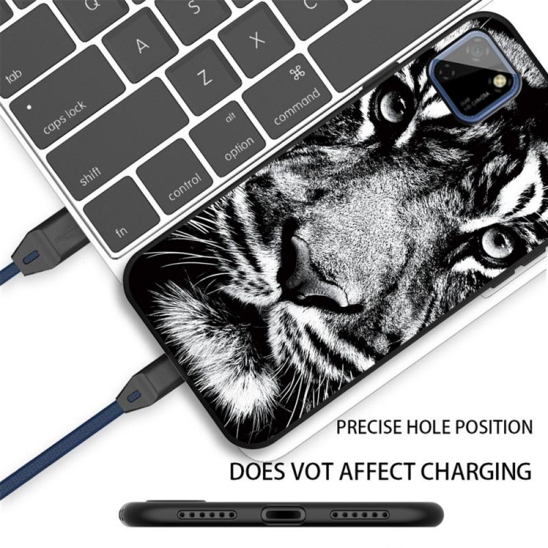 Coque Huawei Y5p Tigre Noir Et Blanc