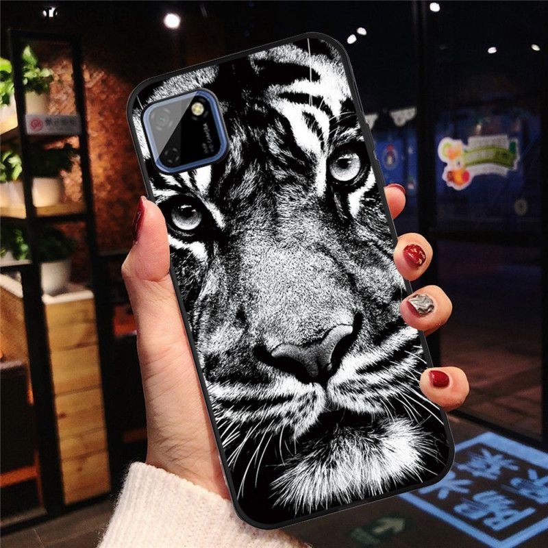 Coque Huawei Y5p Tigre Noir Et Blanc