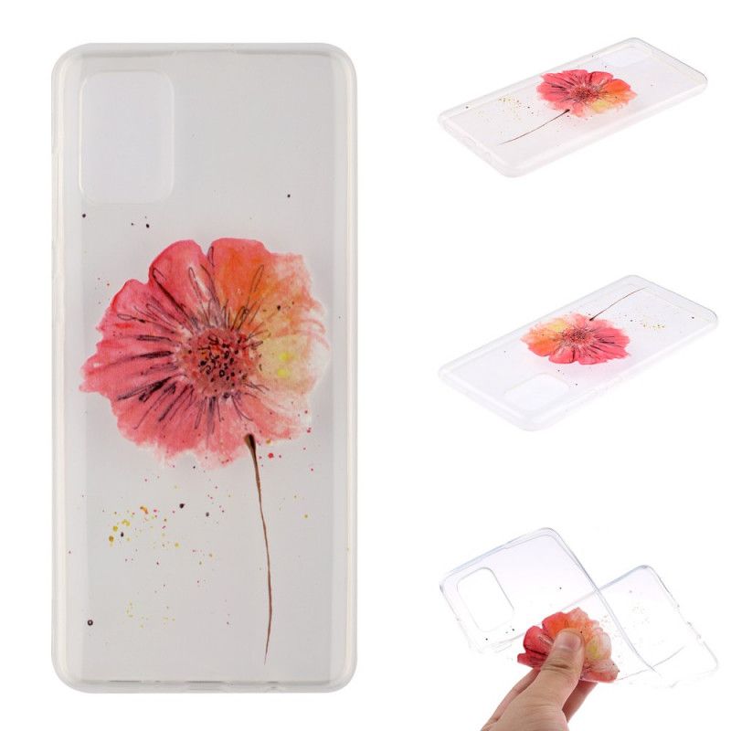 Coque Huawei Y5p Transparente Coquelicot Aquarelle