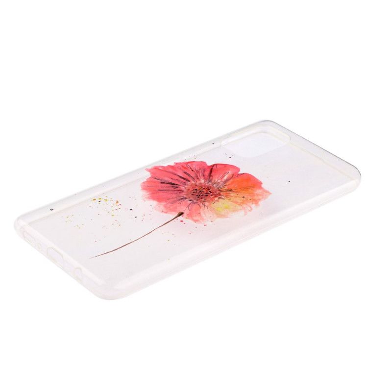 Coque Huawei Y5p Transparente Coquelicot Aquarelle