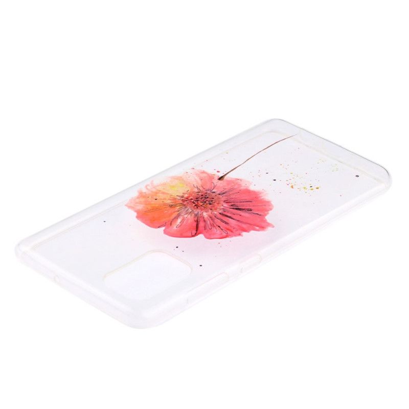 Coque Huawei Y5p Transparente Coquelicot Aquarelle