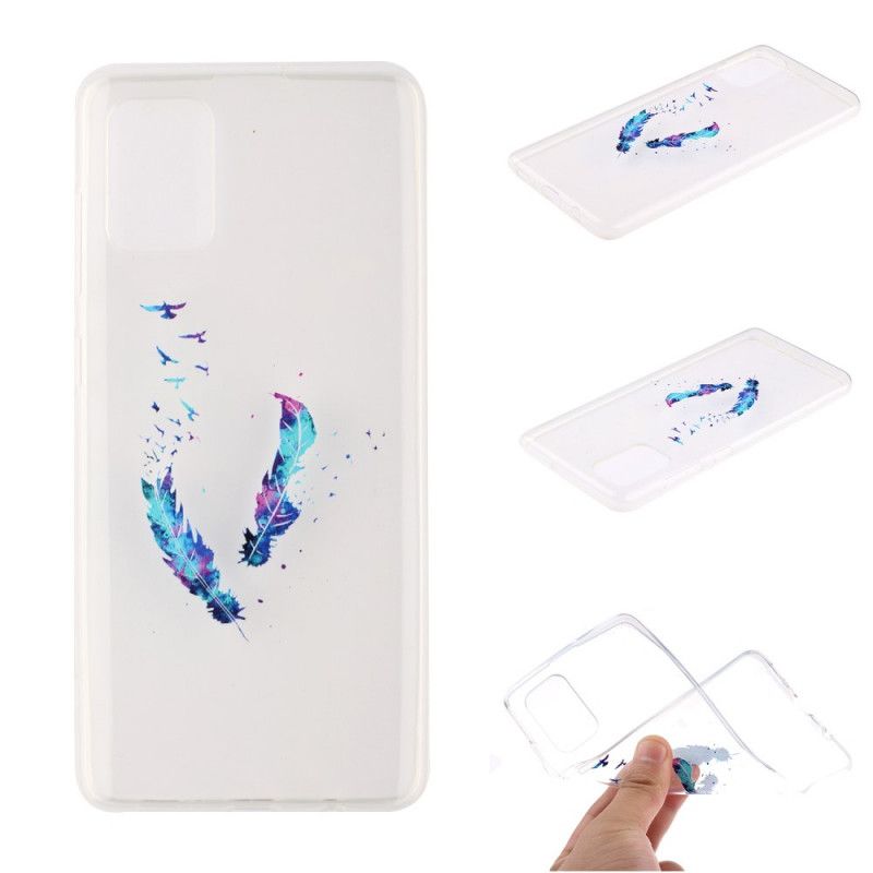 Coque Huawei Y5p Transparente Plumes