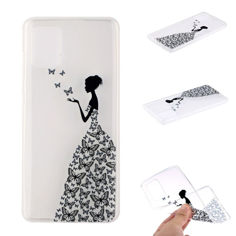 Coque Huawei Y5p Transparente Robe Papillons