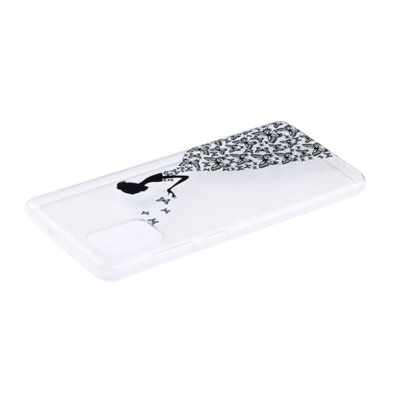 Coque Huawei Y5p Transparente Robe Papillons