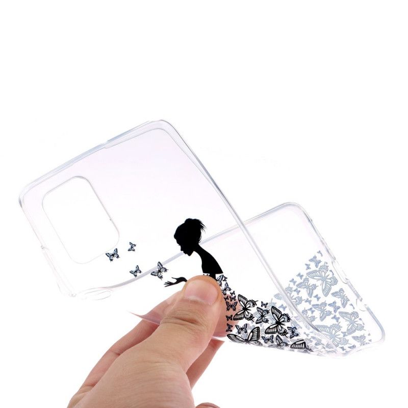 Coque Huawei Y5p Transparente Robe Papillons