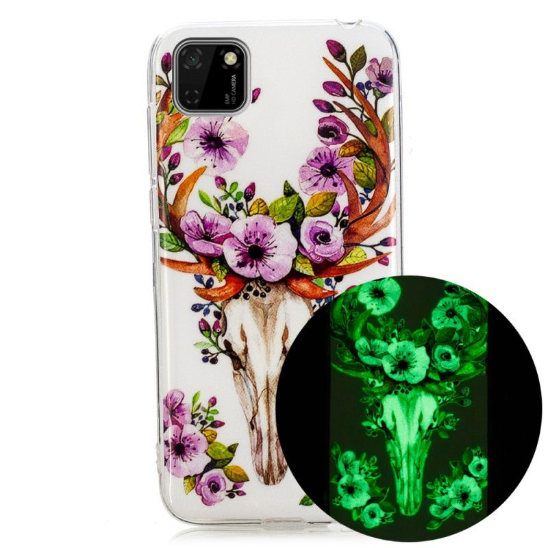 Coque Huawei Y5p Wapiti Fleuri Fluorescente