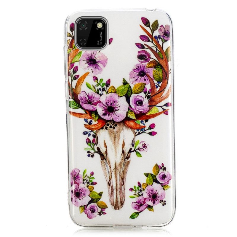 Coque Huawei Y5p Wapiti Fleuri Fluorescente