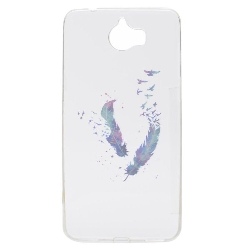 Coque Huawei Y6 2017 Plume Transparente Plumes