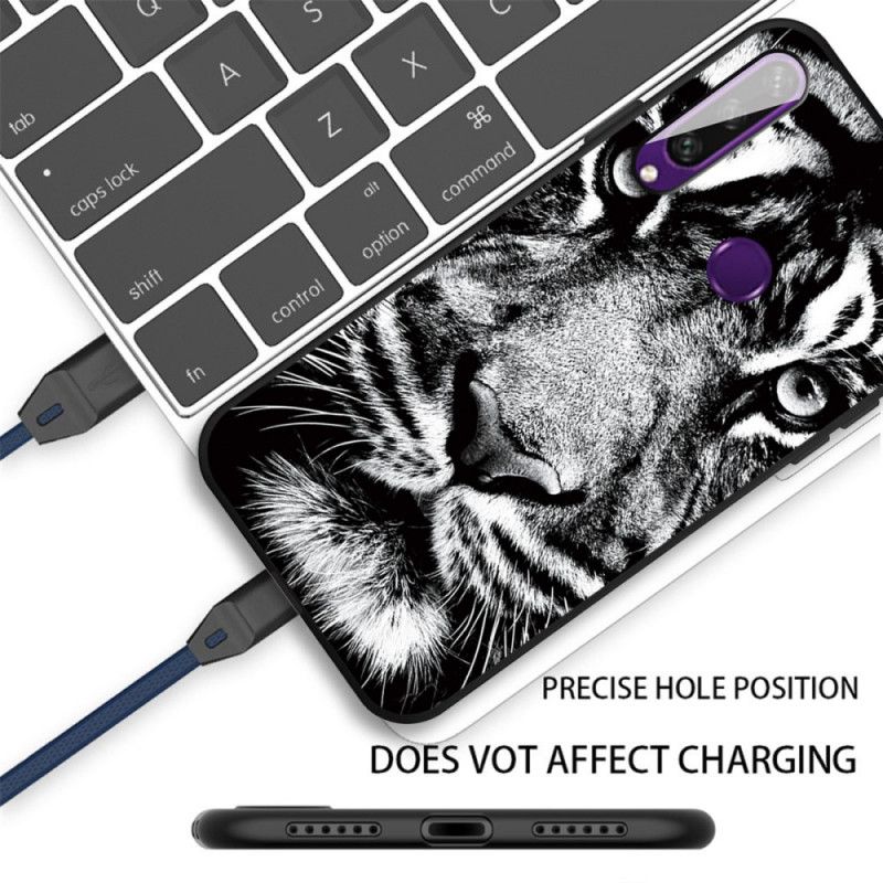 Coque Huawei Y6p Tigre Noir Et Blanc