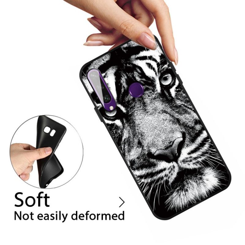 Coque Huawei Y6p Tigre Noir Et Blanc