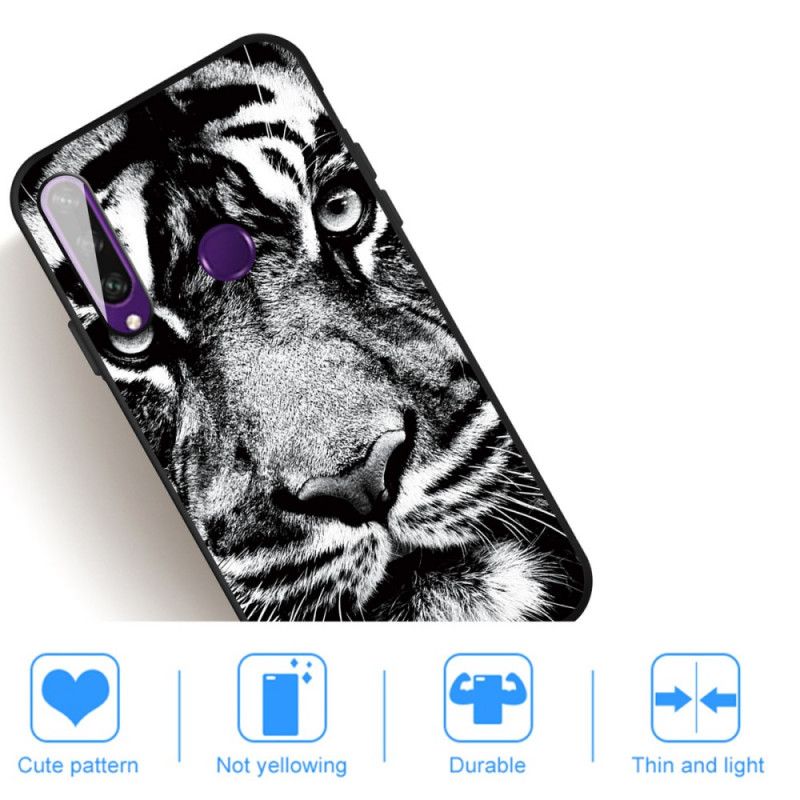 Coque Huawei Y6p Tigre Noir Et Blanc