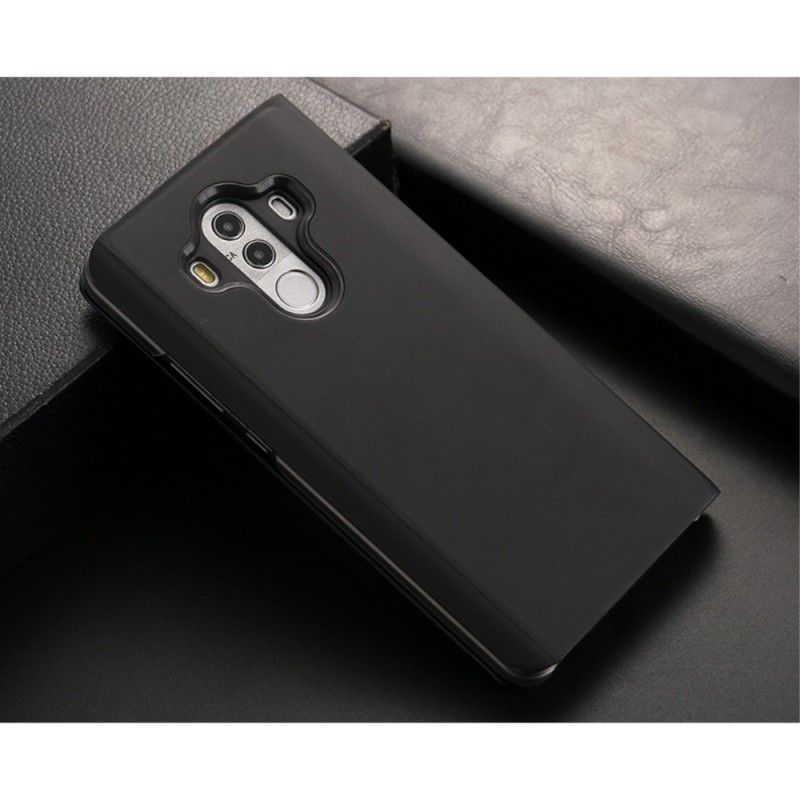 Flip Cover Huawei Mate 10 Pro Miroir Et Effet Cuir