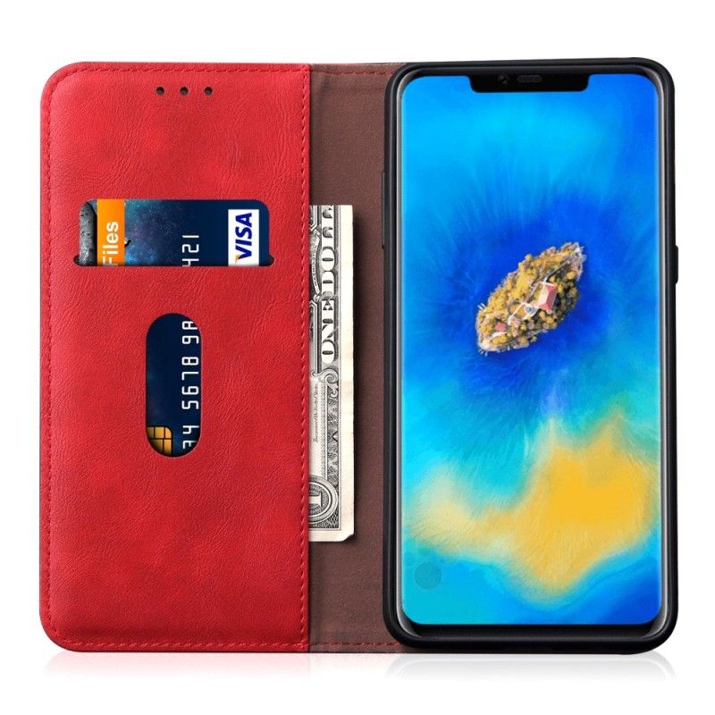 Flip Cover Huawei Mate 20 Pro Effet Cuir Coutures