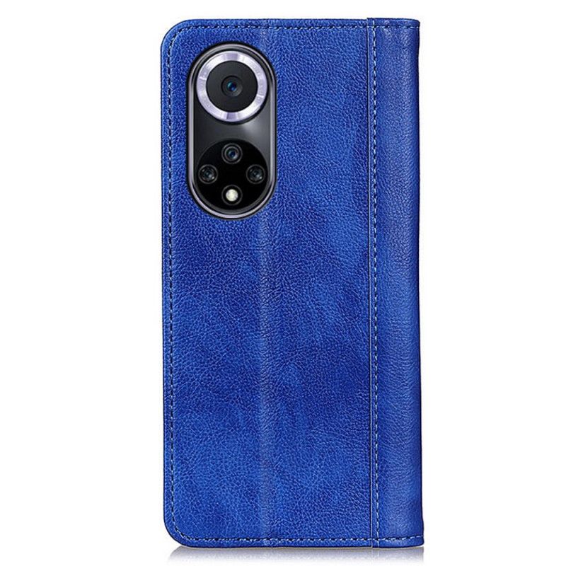 Flip Cover Huawei Nova 9 / Honor 50 Cuir Litchi Fendu Élégance