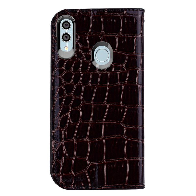 Flip Cover Huawei P Smart 2019 Effet Peau De Crocodile Et Paillettes