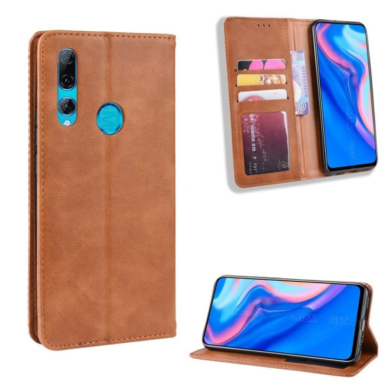 Flip Cover Huawei P Smart Z / Honor 9x Effet Cuir Vintage Stylisé